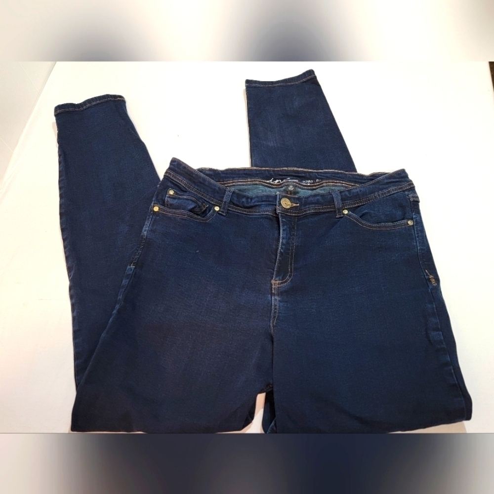 INC Skinny Leg Women's 14 Long Dark Wash Denim Jean